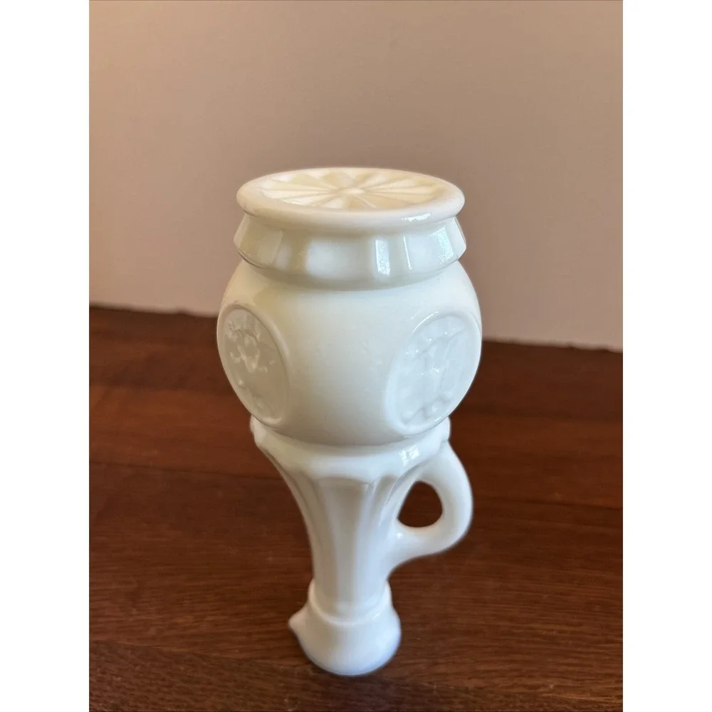 Vintage‎ Wheaton White Milk Glass Eagle Cruet , Vase, Bottle, No Stopper